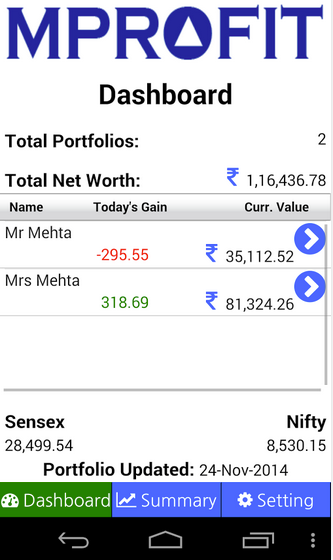 Beta launch of the MProfit Android app